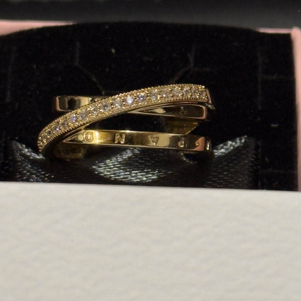 Pandora Diamond Gold Ring Stack Design - image 3